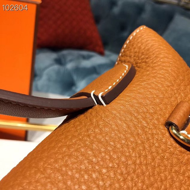 Hermes togo leather small kelly 2424 bag H03698 caramel