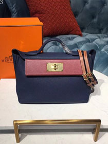 Hermes togo leather small kelly 2424 bag H03698 royal blue