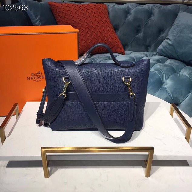 Hermes togo leather small kelly 2424 bag H03698 royal blue