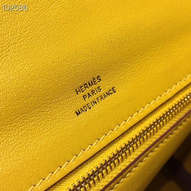 Hermes togo leather small kelly 2424 bag H03698 yellow