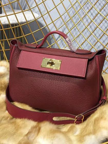 Hermes togo leather kelly 2424 bag H03699 bordeaux