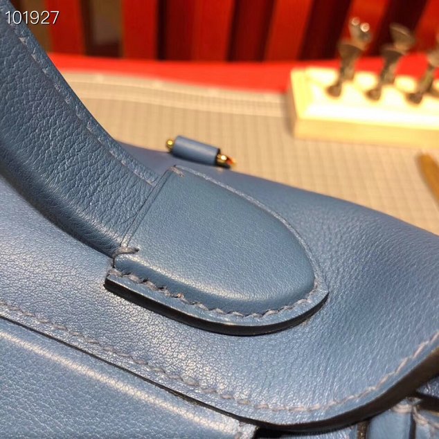 Hermes togo leather kelly 2424 bag H03699 blue