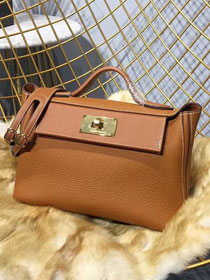 Hermes togo leather kelly 2424 bag H03699 caramel