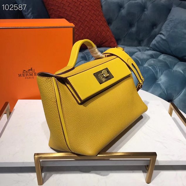 Hermes togo leather kelly 2424 bag H03699 yellow