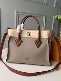 louis vuitton original calfskin on my side tote bag M53825 grey