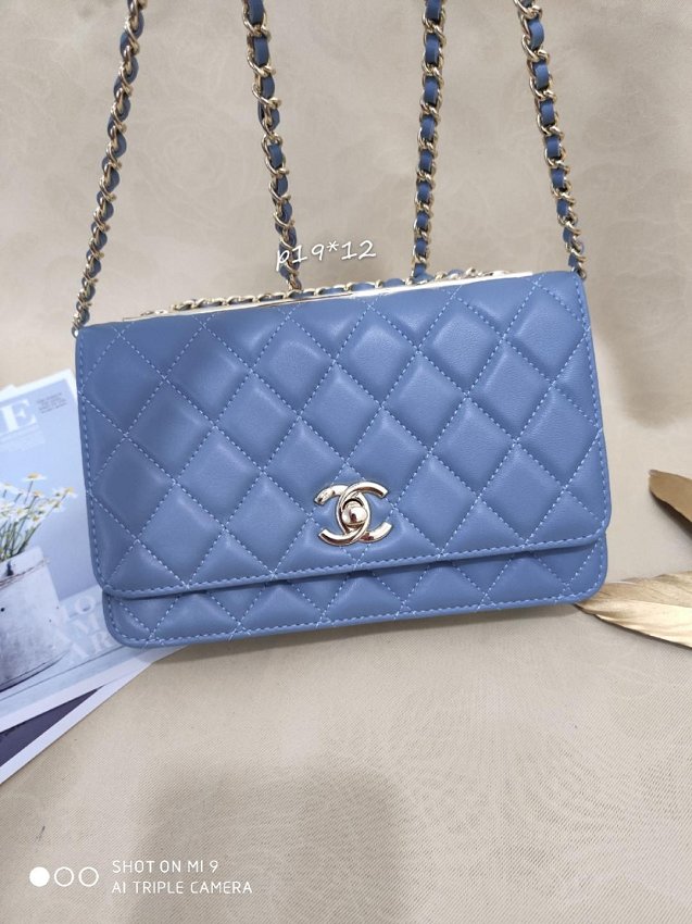 CC original lambskin woc chain bag 80982 light blue