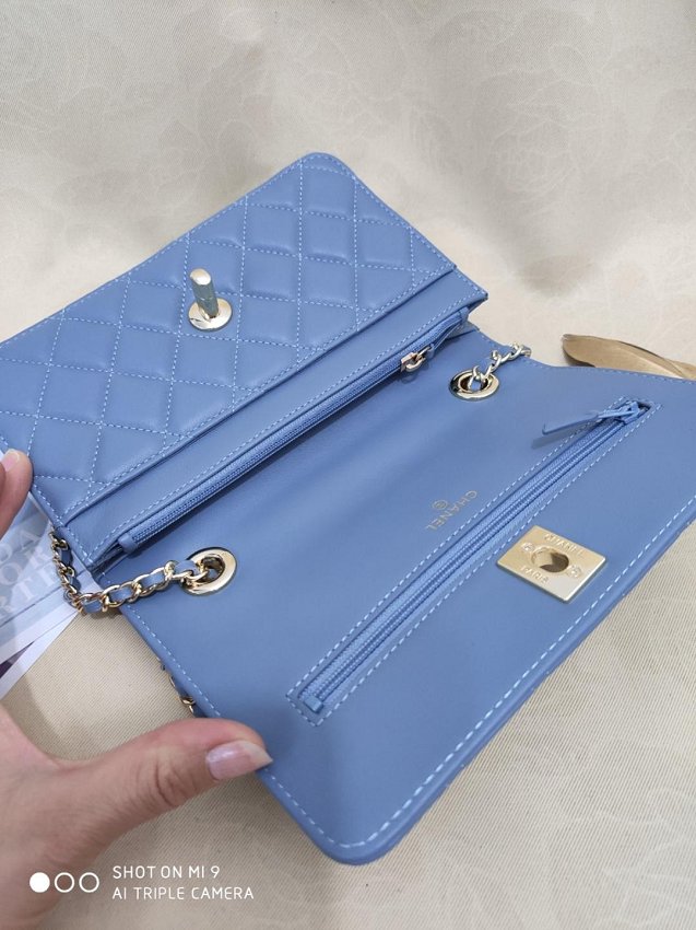 CC original lambskin woc chain bag 80982 light blue