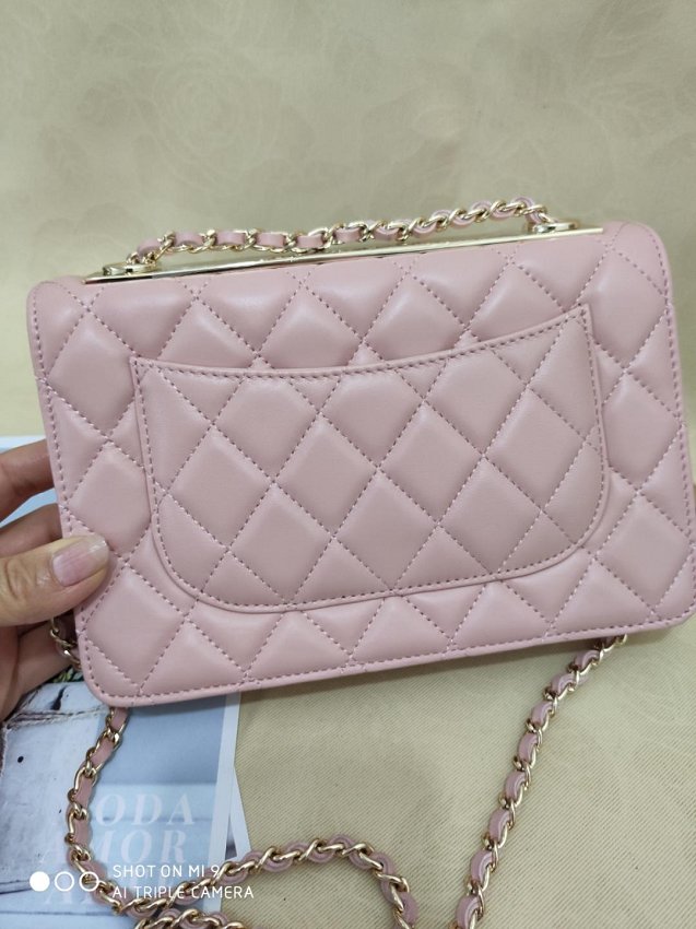 CC original lambskin woc chain bag 80982 light pink