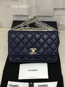 CC original lambskin woc chain bag 80982 navy blue