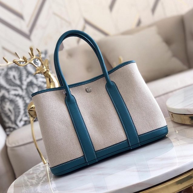 Hermes original canvas large garden party 36 bag G36 blue