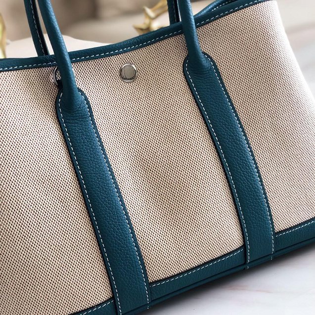 Hermes original canvas large garden party 36 bag G36 blue