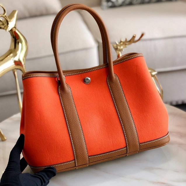 Hermes original canvas large garden party 36 bag G36 orange