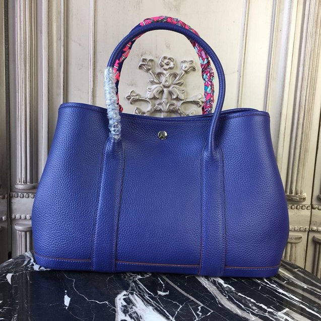 Hermes calfskin large garden party 36 bag G360 blue