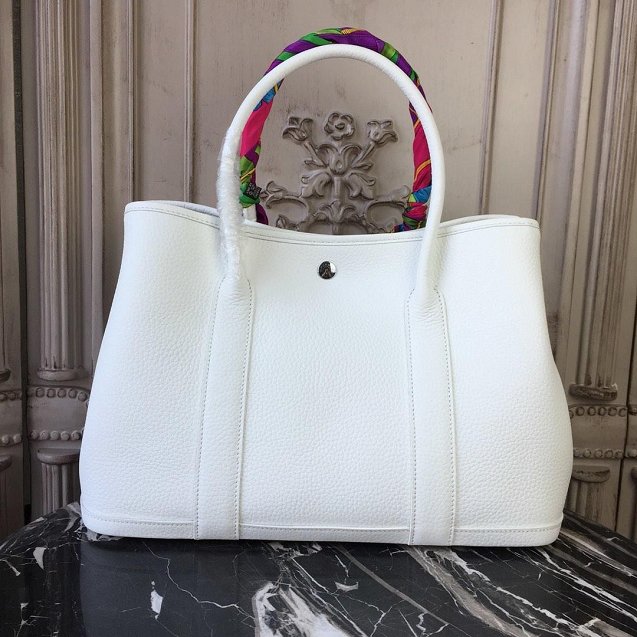 Hermes calfskin large garden party 36 bag G360 white