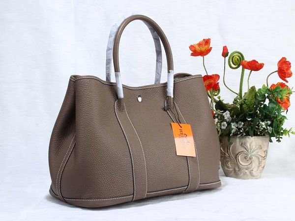 Hermes calfskin small garden party 30 bag G300 dark grey