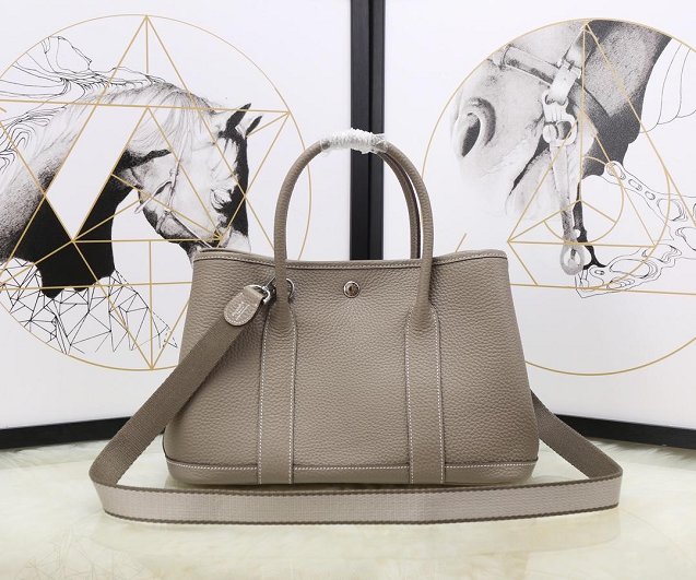 Hermes calfskin small garden party 30 bag G300 grey