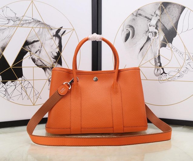 Hermes calfskin small garden party 30 bag G300 orange