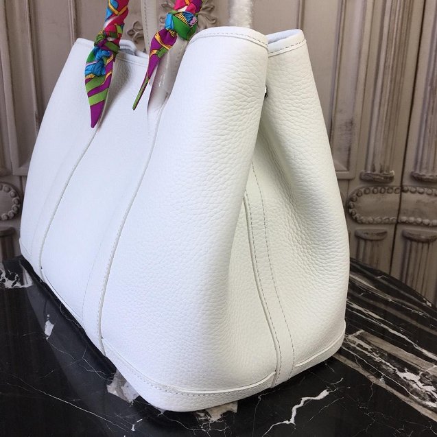 Hermes calfskin small garden party 30 bag G300 white