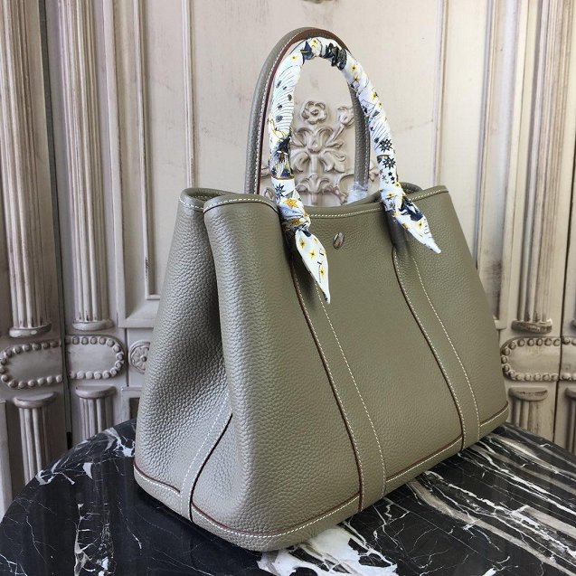 Hermes original calfskin garden party 36 bag G0360 grey