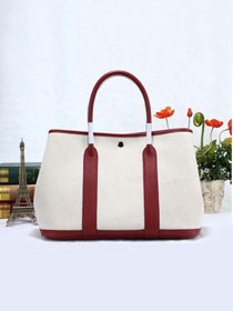 Hermes canvas garden party 30 bag G30 bordeaux