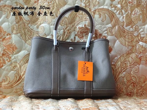 Hermes canvas garden party 30 bag G30 grey