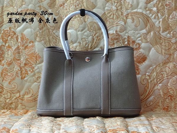 Hermes canvas garden party 30 bag G30 grey