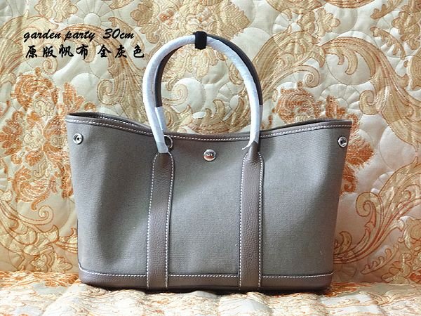 Hermes canvas garden party 30 bag G30 grey