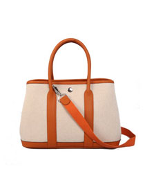 Hermes canvas garden party 30 bag G30 orange&white