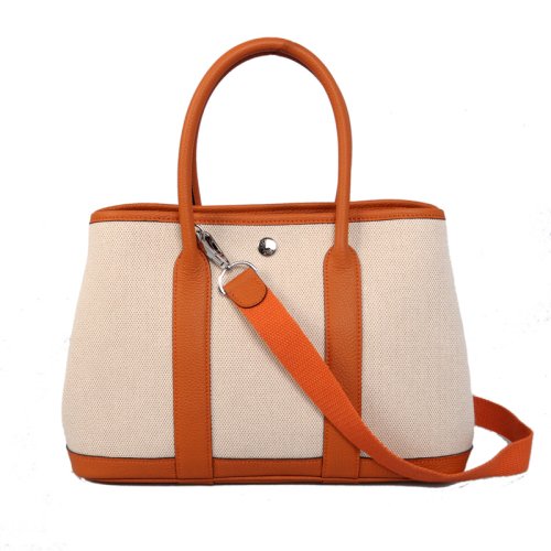 Hermes canvas garden party 30 bag G30 orange&white