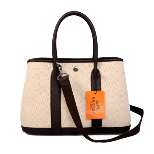 Hermes canvas garden party 30 bag G30 white&black