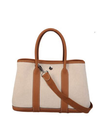 Hermes canvas garden party 30 bag G30 white&coffee