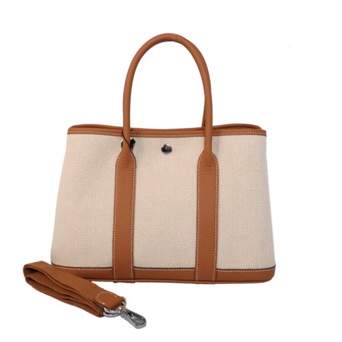 Hermes canvas garden party 30 bag G30 white&coffee