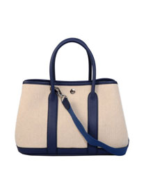 Hermes canvas garden party 30 bag G30 white&navy blue