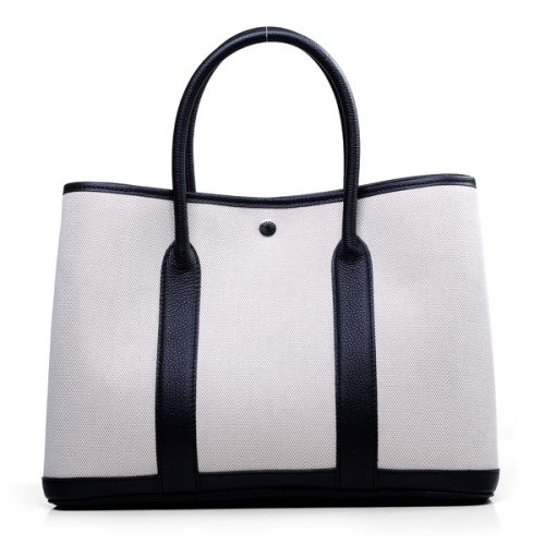 Hermes canvas large garden party 36 bag G36 white&black