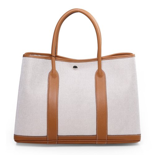 Hermes canvas large garden party 36 bag G36 white&coffee