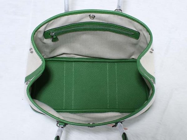 Hermes canvas large garden party 36 bag G36 white&green
