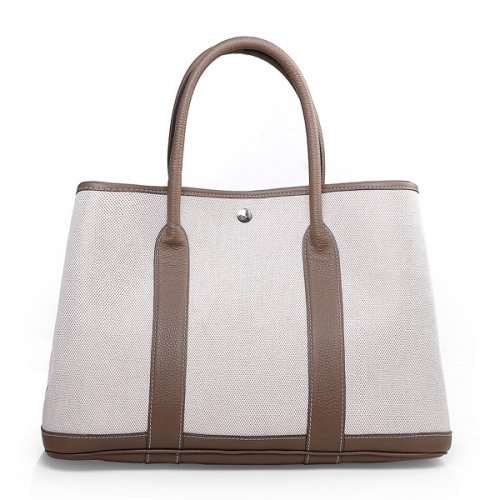 Hermes canvas large garden party 36 bag G36 white&grey