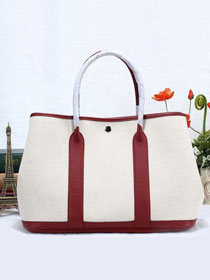 Hermes handmade original canvas garden party 36 bag G36 bordeaux