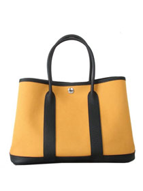 Hermes handmade original canvas garden party 36 bag G36 yellow&black