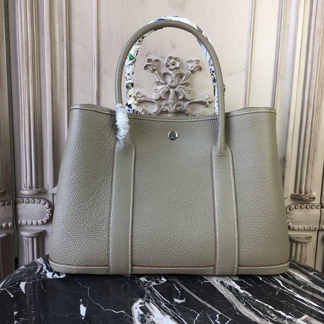 Hermes original calfskin garden party 30 bag G0030 grey