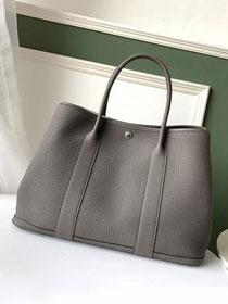 Hermes original calfskin painting lining large garden party 36 bag G3600 dark grey