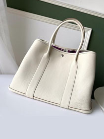 Hermes original calfskin painting lining large garden party 36 bag G3600 white