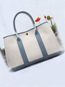 Hermes original canvas large garden party 36 bag G36 white&light blue