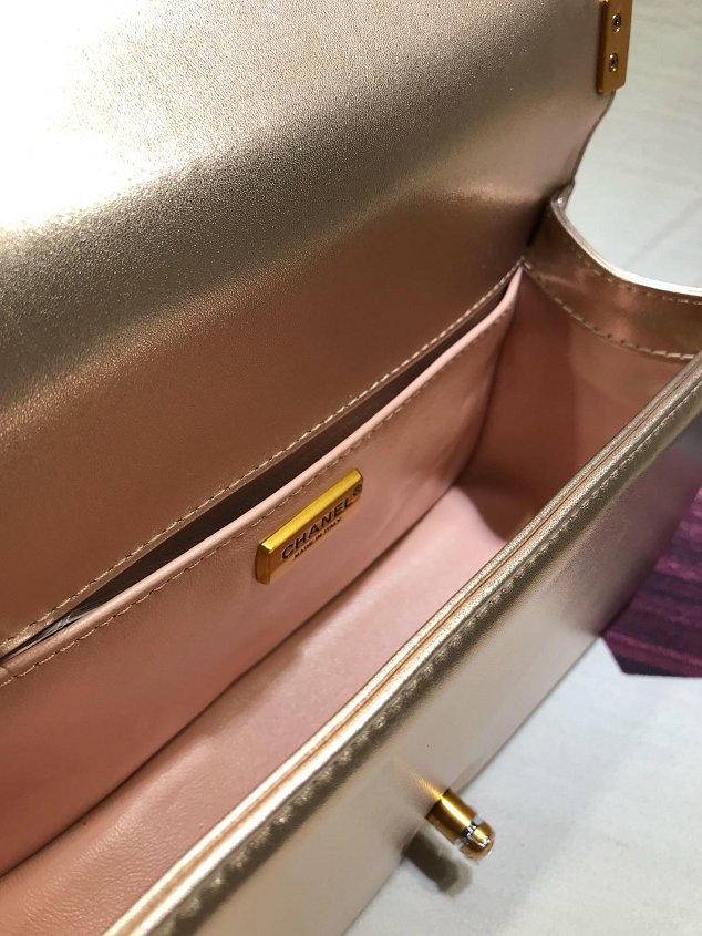 CC original python leather medium le boy handbag A94804 gold&pink