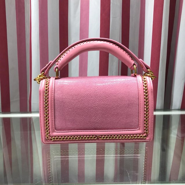 CC original stingray skin boy handbag A94804 pink