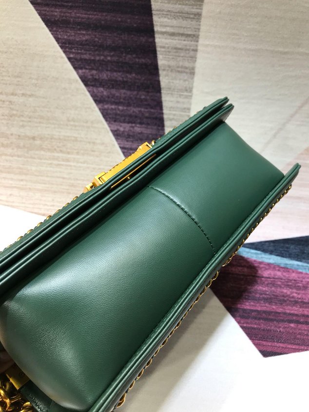 CC original lizard leather boy handbag A94804 green