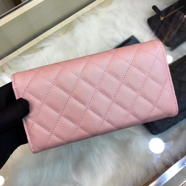 CC grained classic long flap wallet A80758 pink