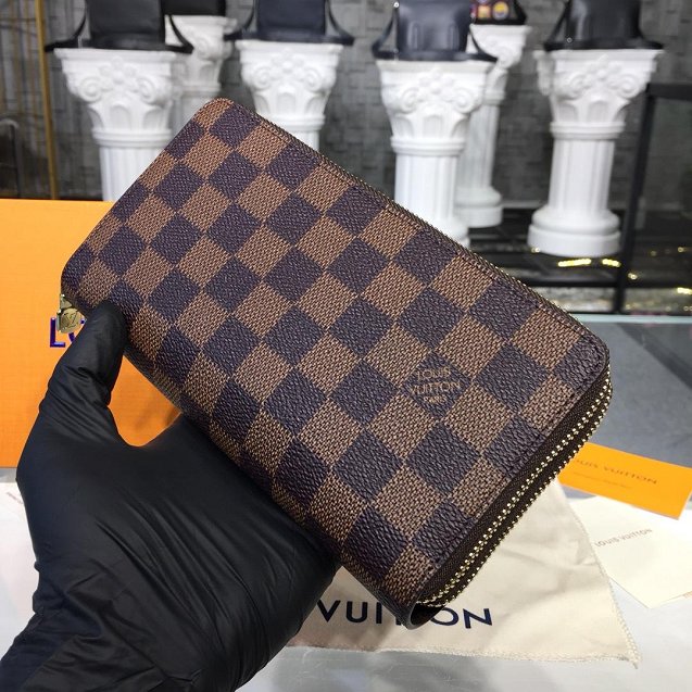 Louis vuitton damier ebene double zippy N62733 