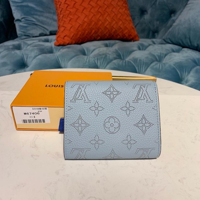 Louis vuitton mahina anae coin purse M64050 light blue