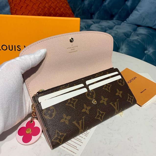 Louis vuitton monogram Emilie wallet M68331 pink